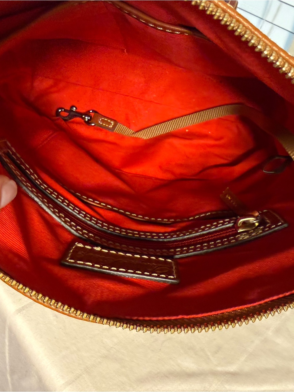 Dooney & Bourke Caramel Pebble Leather Crossbody Bag - Picture 6 of 6